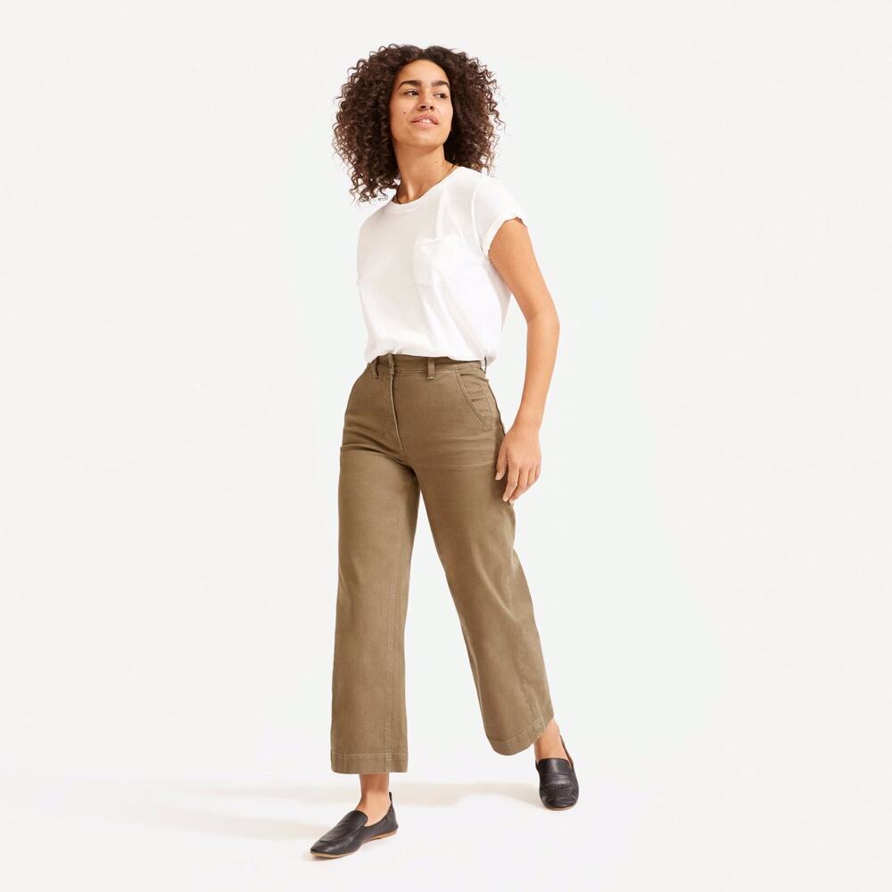 Everlane The Wide-Leg Crop Pant Brown Base - Size 0